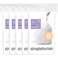 Simplehuman bin liners for 50–65-litre bins, type Q, drawstring, 100 pieces, 35 µm - Bin Bags