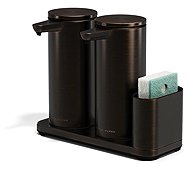 Simplehuman Touchless Dispenser, Double, 2 × 414 ml + Sponge Holder, Dark Brown Bronze - Soap Dispenser