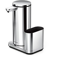Simplehuman touchless rechargeable soap dispenser 414 ml + sponge holder, shiny stainless steel - Soap Dispenser