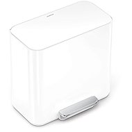 Simplehuman Dual Mini pedal waste bin 15 L, white steel - Rubbish Bin