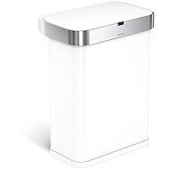 Simplehuman Sensor touchless waste bin with voice control 58 l, white steel - Contactless Waste Bin