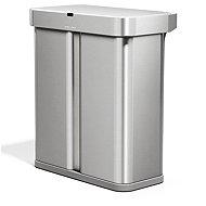 Simplehuman Dual Sensor touchless waste bin (34/24) with voice control 58 l, stainless steel - Mülleimer mit Sensor