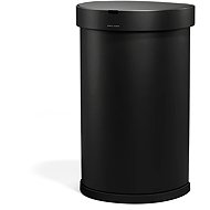 Simplehuman Touchless Half-Round Bin, 45 l, Black Steel - Contactless Waste Bin