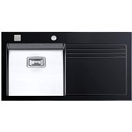 SINKS GLASS 1000 Black Left 1.2mm - Glass Sink