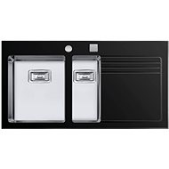 SINKS GLASS 1000.1 Black Left 1.2mm - Glass Sink