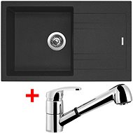 SINKS LINEA 780 N Granblack + LEGEND S - Kitchen Sink and Tap Set
