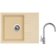 SINKS LINEA 600 N, Sahara + VITALIA - Kitchen Sink and Tap Set