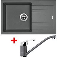 SINKS LINEA 780 N, Titanium + PRONTO GR - Kitchen Sink and Tap Set