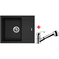 SINKS LINEA 600 N Granblack + LEGENDA S - Kitchen Sink and Tap Set