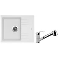 SINKS LINEA 600 N, Milk + LEGENDA S GR - Kitchen Sink and Tap Set
