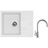 SINKS LINEA 600 N, Milk + VITALIA - Kitchen Sink and Tap Set