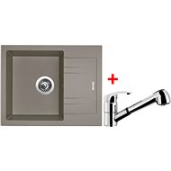 SINKS LINEA 600 N Truffle + LEGENDA S - Kitchen Sink and Tap Set