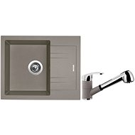 SINKS LINEA 600 N, Truffle + LEGENDA S GR - Kitchen Sink and Tap Set