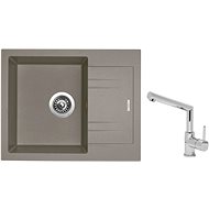 SINKS LINEA 600 N, Truffle + MIX 350P - Kitchen Sink and Tap Set