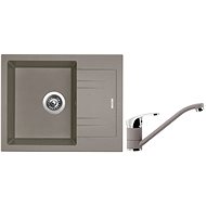 SINKS LINEA 600 N Truffle + PRONTO GR - Kitchen Sink and Tap Set