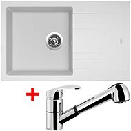 SINKS LINEA 780 N Milk + LEGENDA S - Kitchen Sink and Tap Set