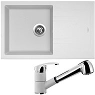 SINKS LINEA 780 N, Milk + LEGEND S GR - Kitchen Sink and Tap Set