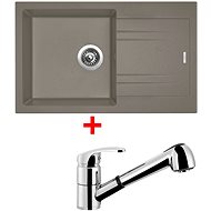 SINKS LINEA 780 N Truffle + LEGENDA S - Kitchen Sink and Tap Set