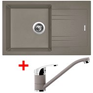 SINKS LINEA 780 N, Truffle + PRONTO GR - Kitchen Sink and Tap Set