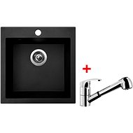 SINKS VIVA 455 Granblack + LEGENDA S - Kitchen Sink and Tap Set