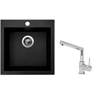 SINKS VIVA 455, Granblack + MIX 350P - Kitchen Sink and Tap Set