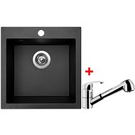 SINKS VIVA 455 Metalbalck + LEGENDA S - Kitchen Sink and Tap Set