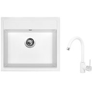 SINKS SOLO 560 Milk + SINKS MIX 35 GR - Kitchen Sink and Tap Set