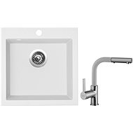 SINKS VIVA 455, Milk + ENIGMA S GR - Kitchen Sink and Tap Set