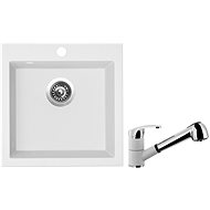 SINKS VIVA 455, Milk + LEGEND S GR - Kitchen Sink and Tap Set