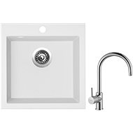 SINKS VIVA 455, Milk + VITALIA - Kitchen Sink and Tap Set