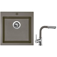 SINKS VIVA 455 Truffle + SINKS ENIGMA S GR - Kitchen Sink and Tap Set
