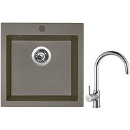 SINKS VIVA 455 Truffle + SINKS VITALIA - Kitchen Sink and Tap Set