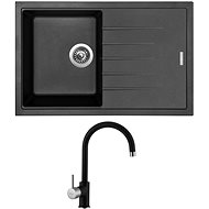 SINKS BEST 780 Granblack + SINKS VITALIA GR - Kitchen Sink and Tap Set