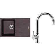 SINKS BEST 780 Marone+MIX P - Kitchen Sink and Tap Set