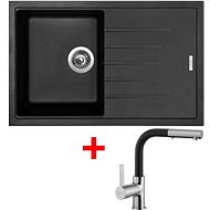 SINKS BEST 780 Pureblack+ENIGMA S GR - Kitchen Sink and Tap Set
