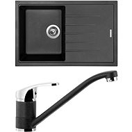 SINKS BEST 780 Pureblack+PRONTO GR - Kitchen Sink and Tap Set