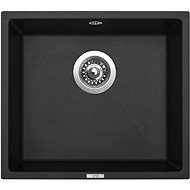 SINKS FRAME 457 Pureblack+VITALIA GR - Kitchen Sink and Tap Set