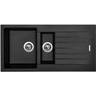 SINKS PERFECTO 1000.1 Pureblack+ENIGMA S GR - Kitchen Sink and Tap Set