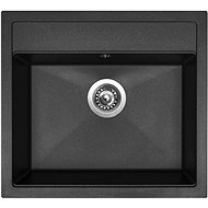 SINKS SOLO 560 Pureblack+VITALIA GR - Kitchen Sink and Tap Set