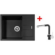 SINKS AMANDA 650 Nanoblack+MIX 3 P GR - Set dřezu a baterie