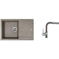 SINKS AMANDA 780 Truffle+ENIGMA S GR - Kitchen Sink and Tap Set