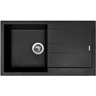 SINKS AMANDA 860 Pureblack+ENIGMA S GR - Kitchen Sink and Tap Set