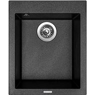 SINKS CUBE 410 Metalblack+ENIGMA S GR - Kitchen Sink and Tap Set