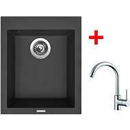 SINKS CUBE 410 Nanoblack+MIX 35 - Set dřezu a baterie