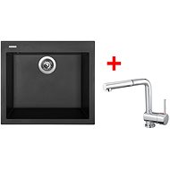 SINKS CUBE 560 Nanoblack+MIX 3 P - Set dřezu a baterie