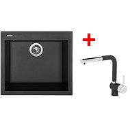 SINKS CUBE 560 Nanoblack+MIX 3 P GR - Set dřezu a baterie