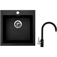 SINKS VIVA 455 Granblack + SINKS VITALIA GR - Kitchen Sink and Tap Set