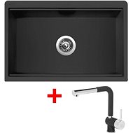 SINKS FARMHOUSE 838 Nanoblack+MIX 3 P GR - Set dřezu a baterie