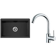 SINKS FARMHOUSE 838 Nanoblack+MIX 35 - Set dřezu a baterie