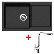 SINKS INFINITY 860 Metalblack+ELKA - Kitchen Sink and Tap Set